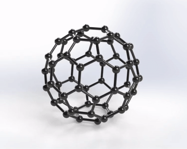 Fulleren c60 in 3D / Schungit