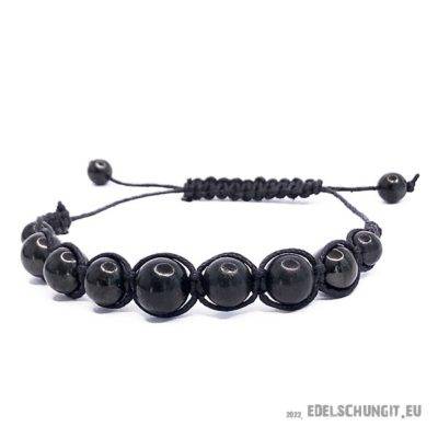 Schungit Armband Mala, handgeknüpft