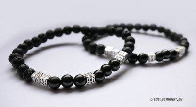 Lava-Schungit Armband