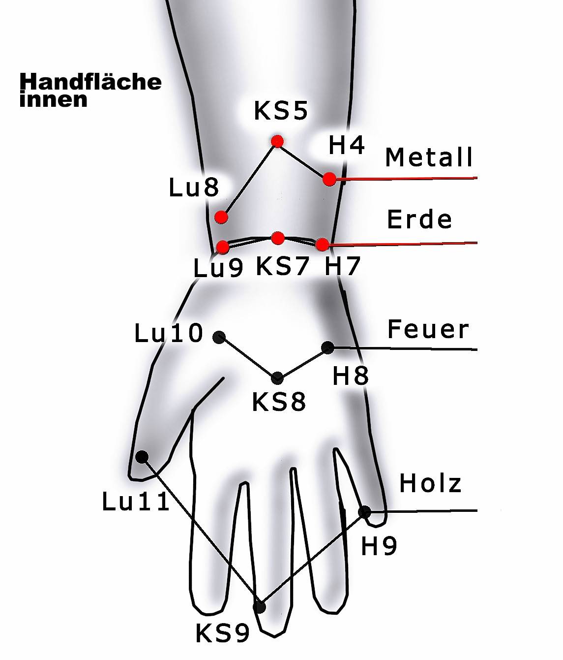 meridiane handgelenk innen