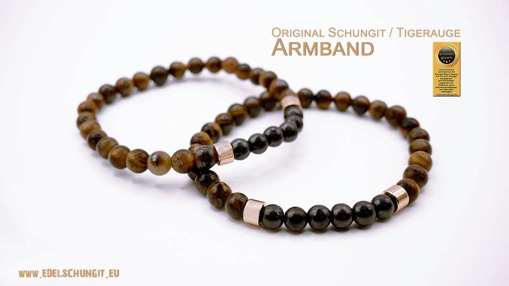 herren armband - schungit mit tigerauge