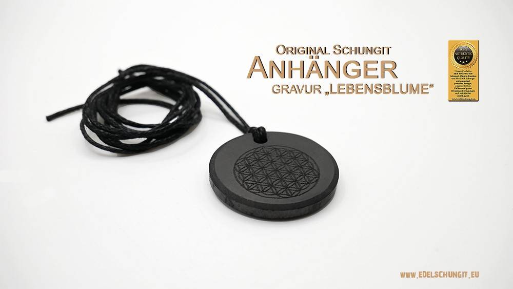 Anhänger mit Lebensblume aus Schungit