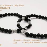 Armband mit Schungit & Lava / Lavastein, Herrenarmband