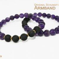 Schungit – Amethyst Armband / Edelstein Armband