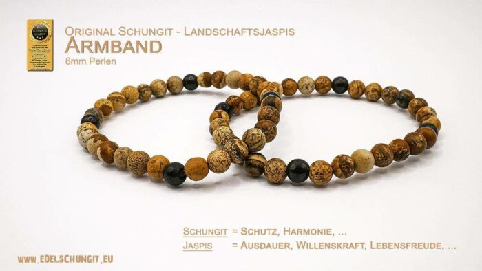 Jaspis Armband mit Schungit