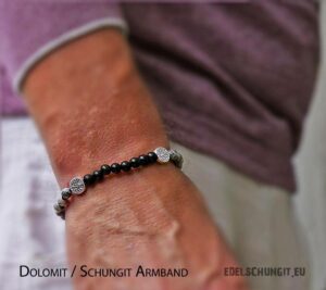 Dolomit Armband mit Schungit und Lebensbaum