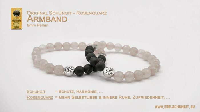 schungit rosenquarz armband