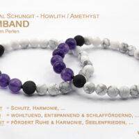 Howlith Armband mit Schungit & Amethyst / schlaffördernd – wohltuend