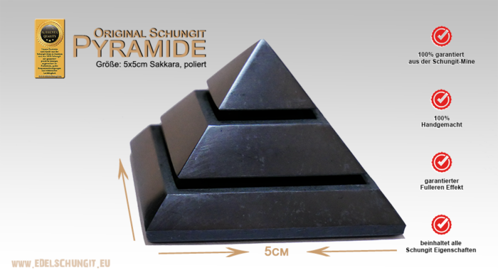 Schungit Pyramide Sakkara 5cm poliert