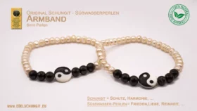 schungit armband - suesswasser perlmutt 6mm perlen
