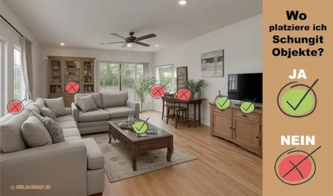 Schungit Platzierung im Haus