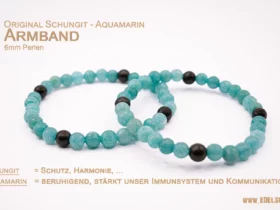 schungit armband - aquamarin 6mm perlen
