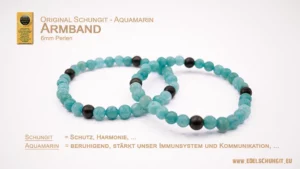 schungit armband - aquamarin 6mm perlen