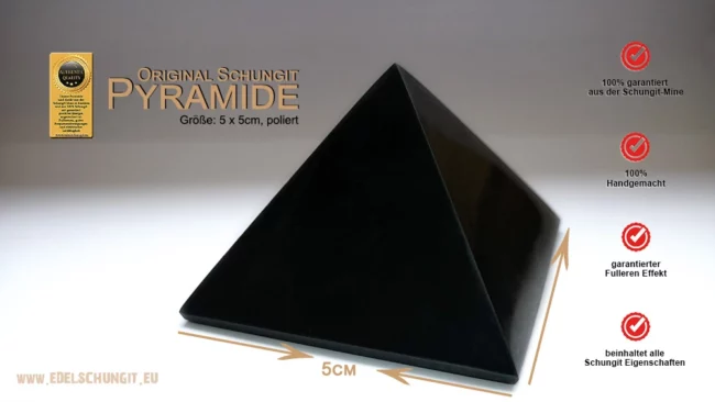 Schungit Pyramide 5cm poliert, Karelien