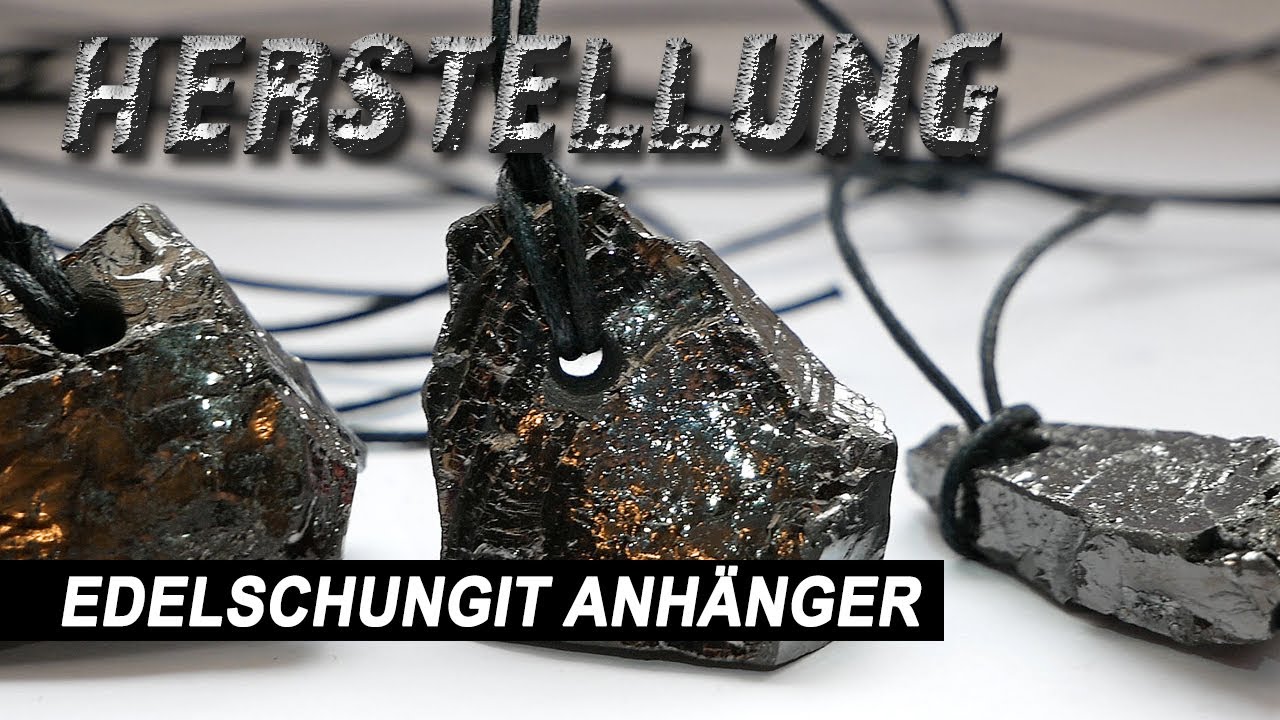 Herstellung von Edelschungit Anhänger in eigener Werkstatt