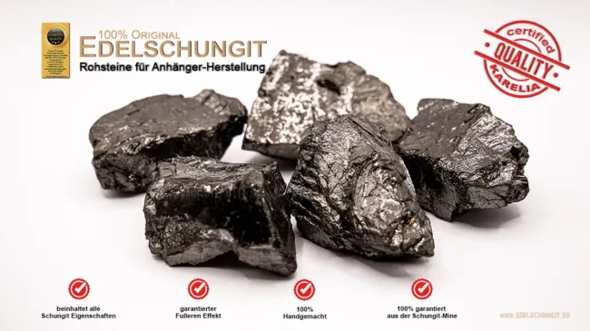 edelschungit rohsteine - anhänger herstellung