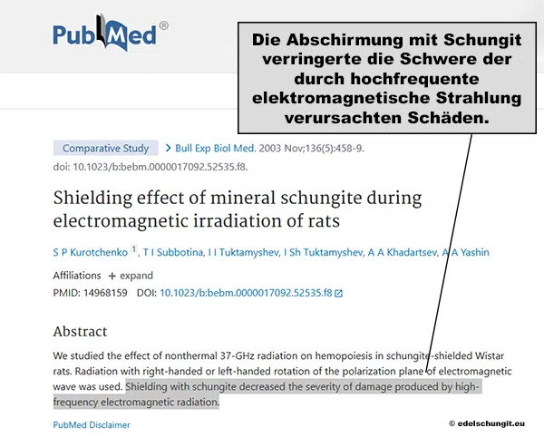 emf schutz schungit studie