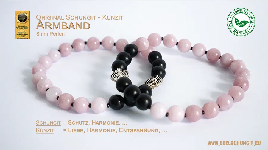 schungit armband - Kunzit 8mm